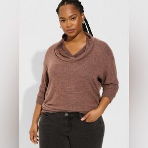Torrid Super Soft Plush Cowl Neck Long Sleeve Tunic Sweatshirt Size 3X